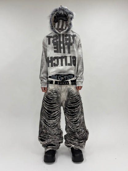 GLITCH TRUST FUR HOODIE