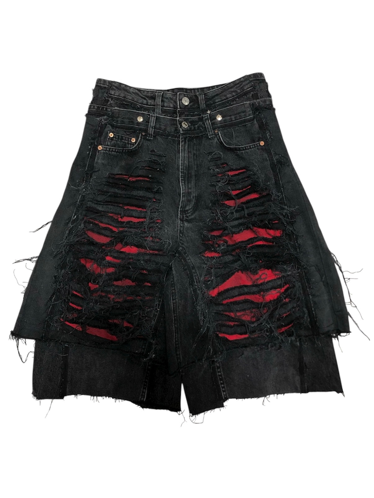 docking death half denim pants