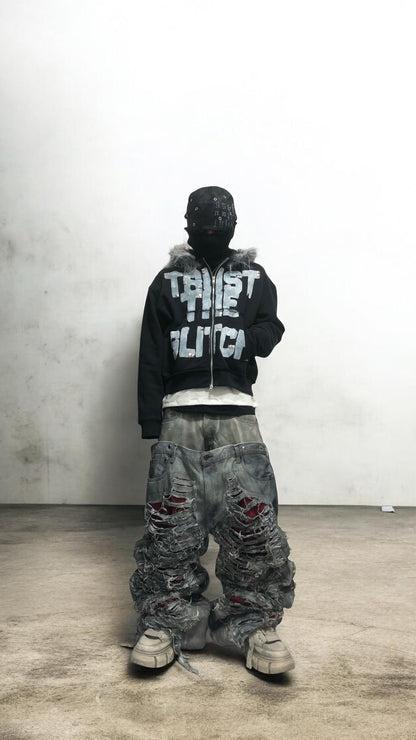 AFTERLIFE damage denim pants