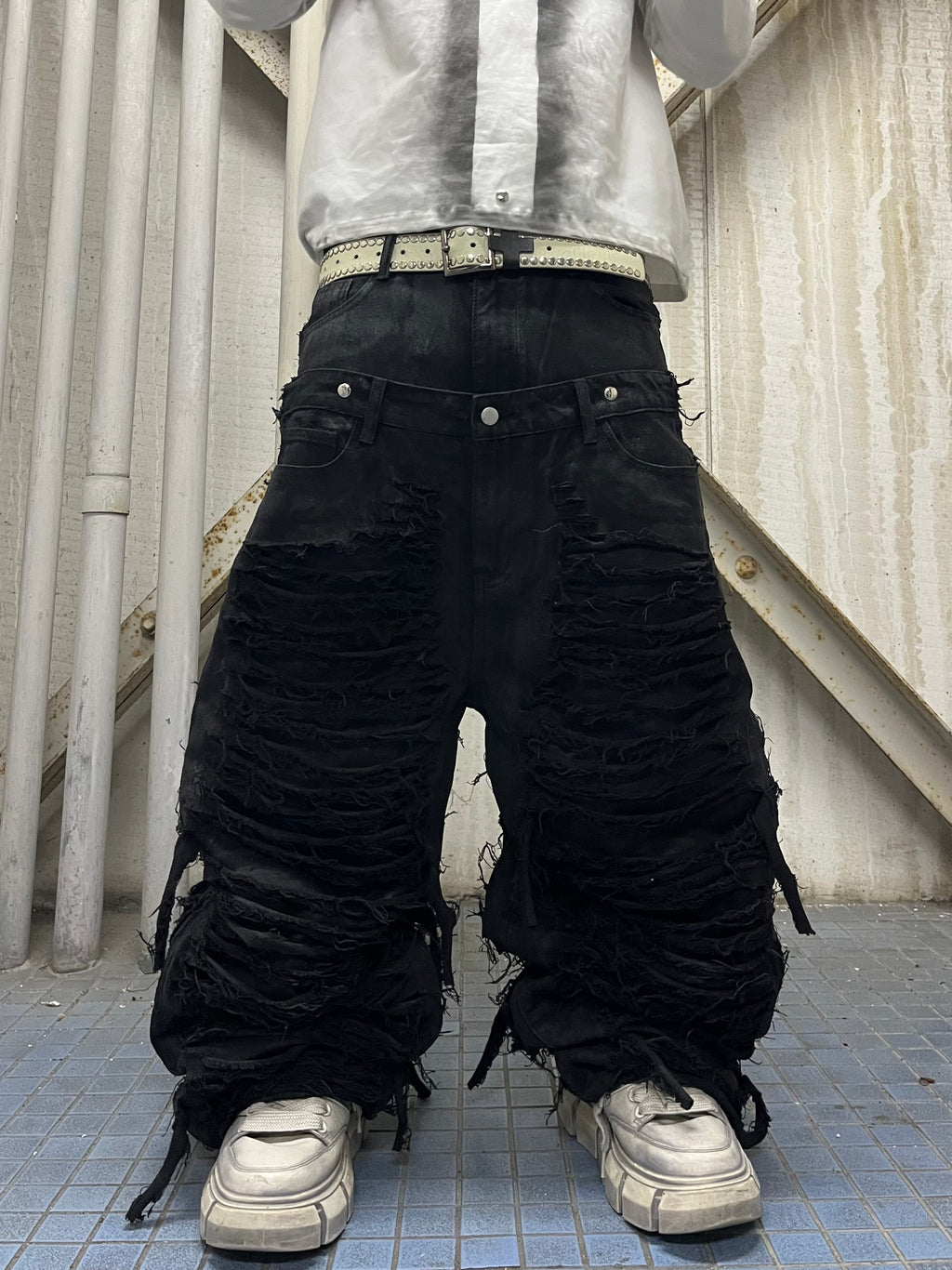 (受注)docking damage denim pants