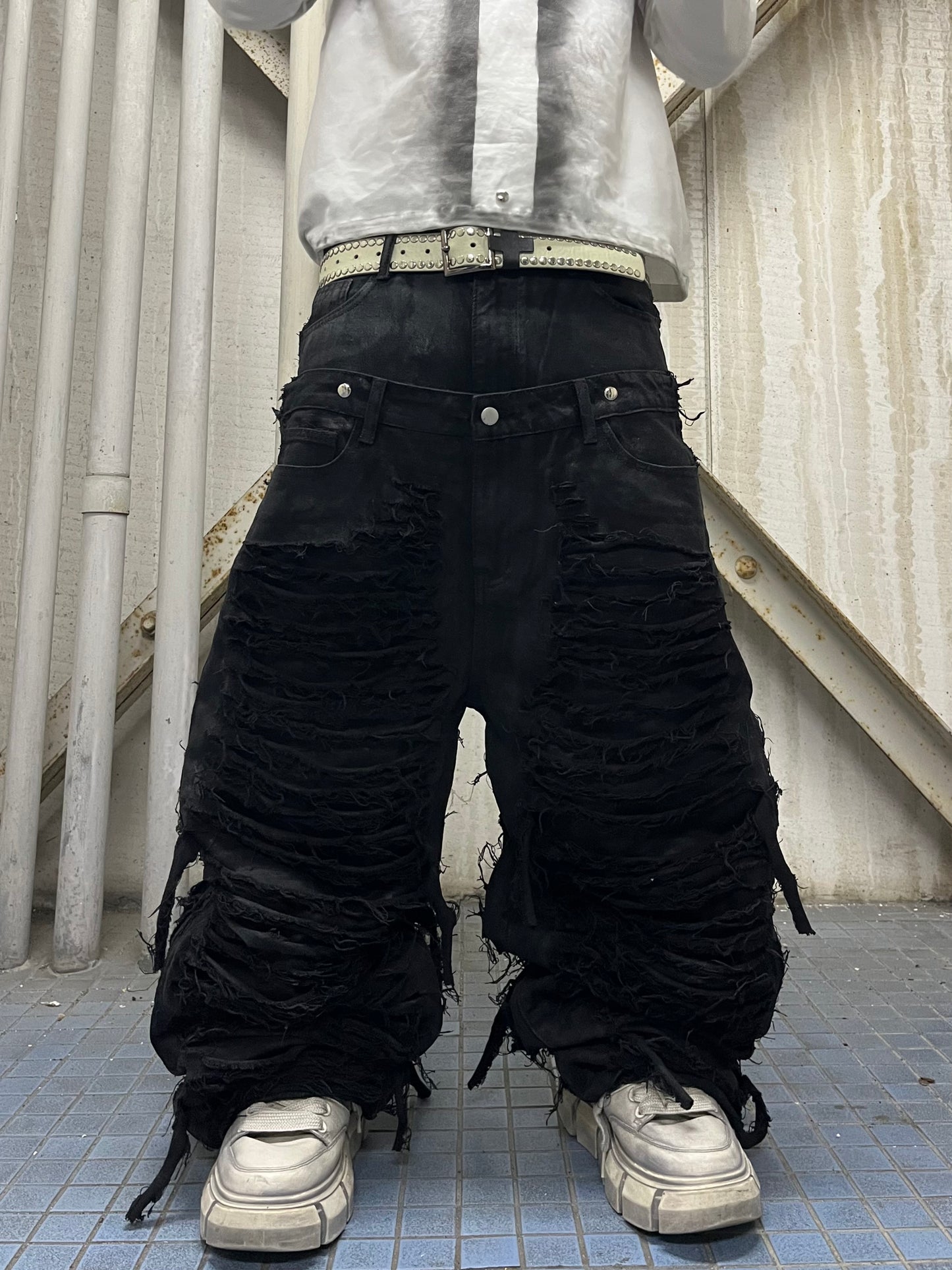 (受注)docking damage denim pants