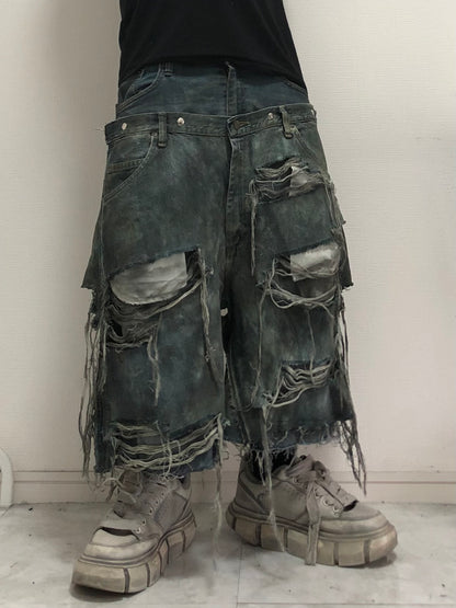 docking half damage denim pants