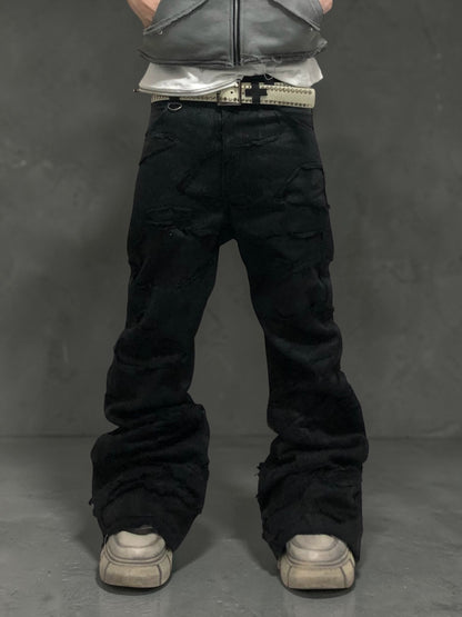 ERODED FLARE DENIM