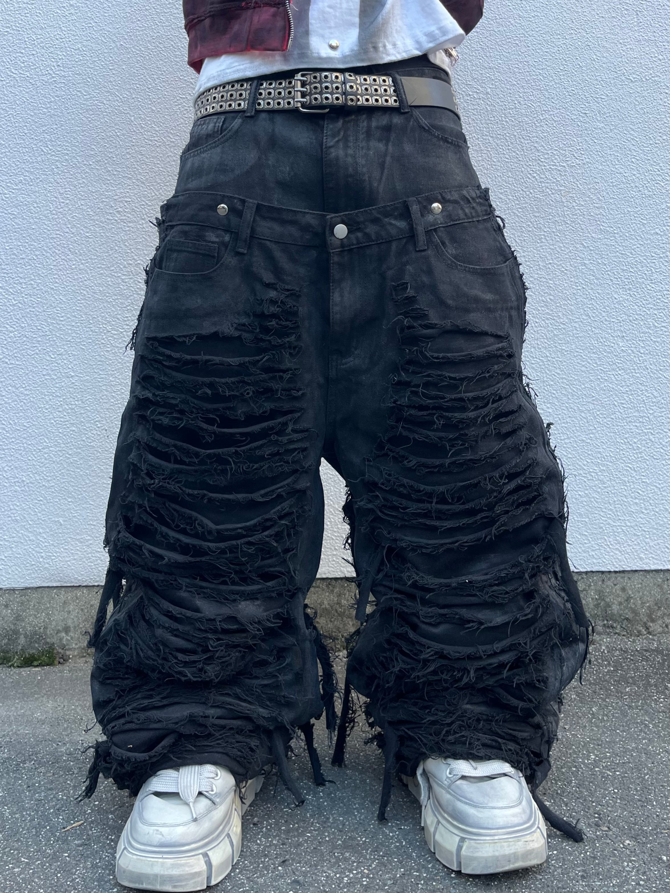 (受注)docking damage denim pants