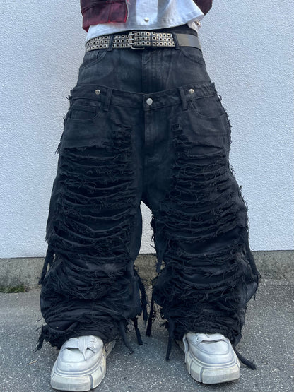 (受注)docking damage denim pants