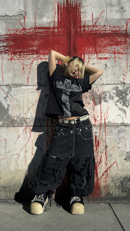 FRACTURED LAYER  PAINTER DENIM