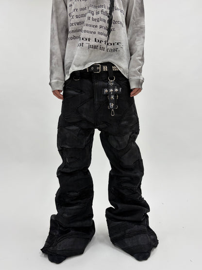 ERODED FLARE DENIM