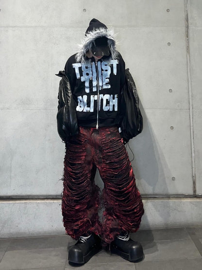 (受注) GLITCH TRUST Fur Hoodie