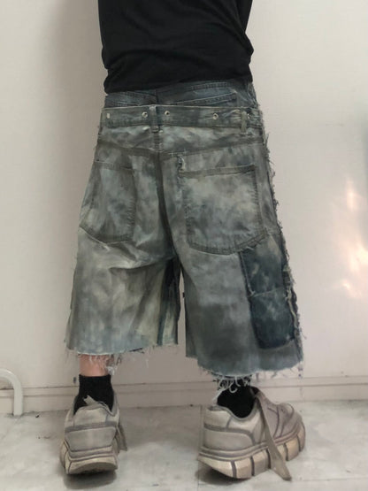 docking open denim pants