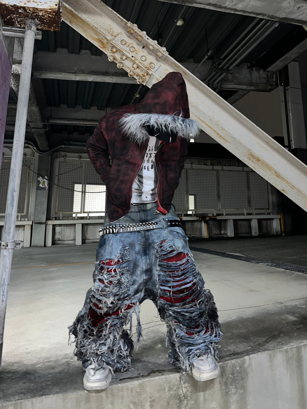 AFTERLIFE damage denim pants