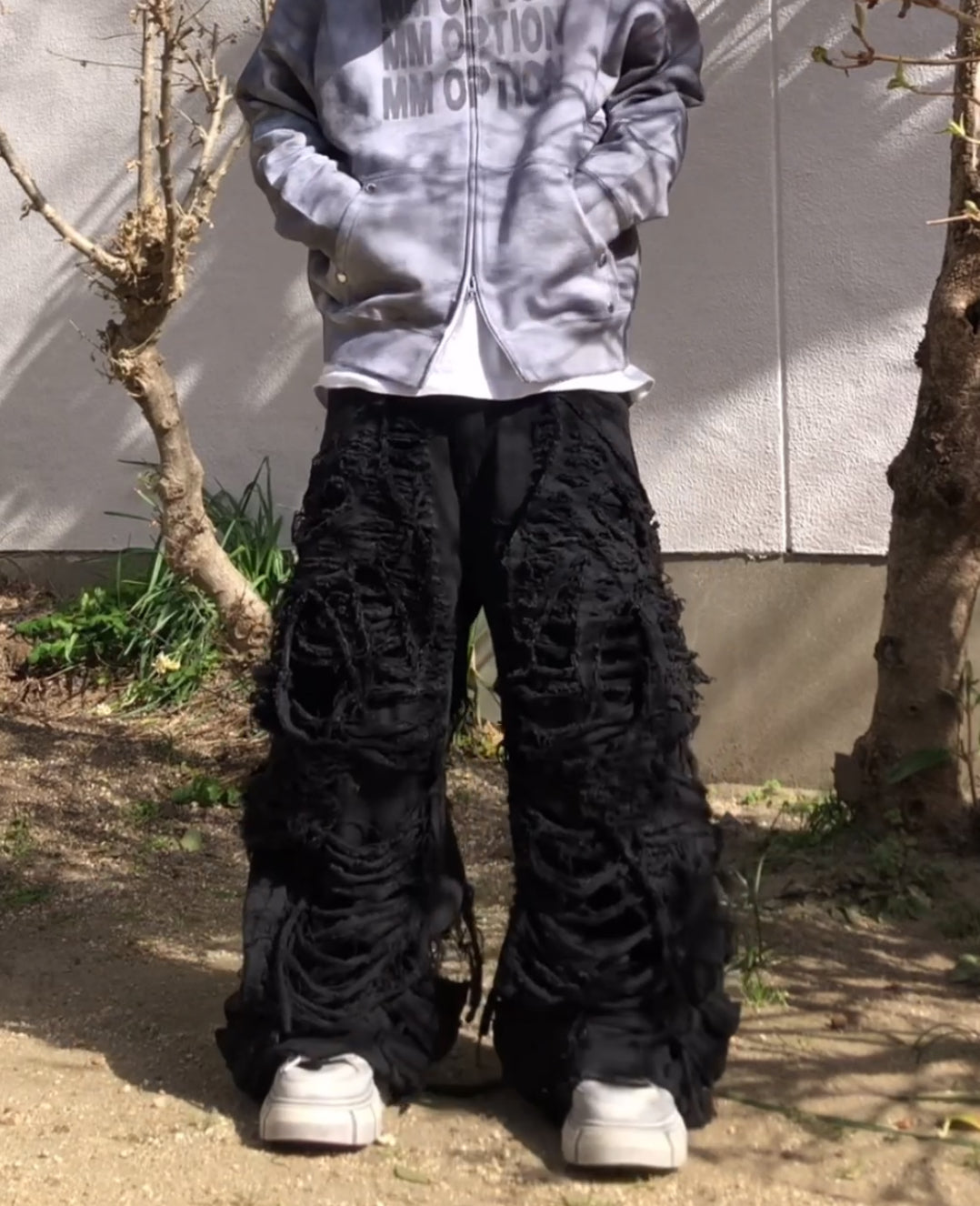 (受注)all damage devil black denim pants