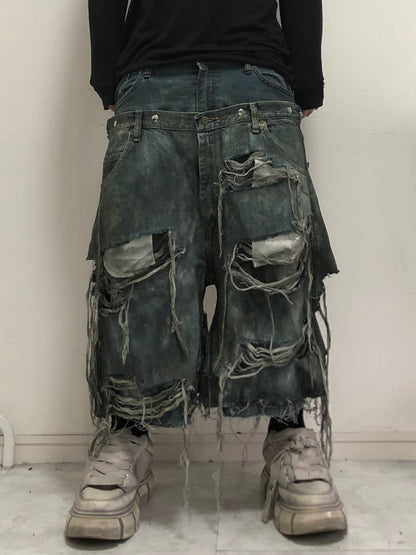 docking half damage denim pants