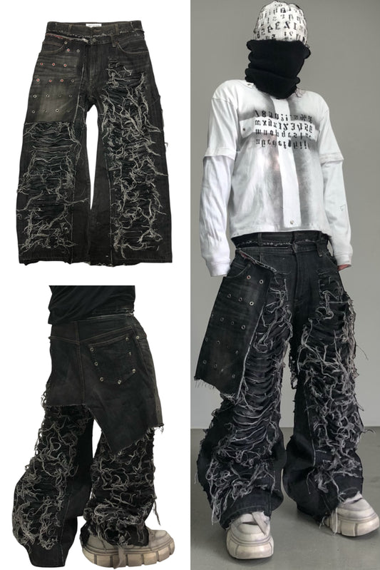 gimmick damage denim pants