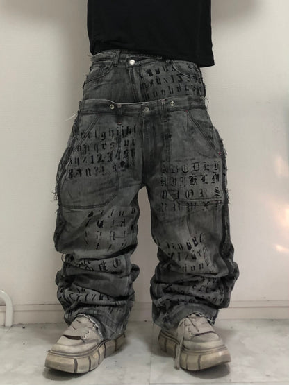 error word docking denim pants