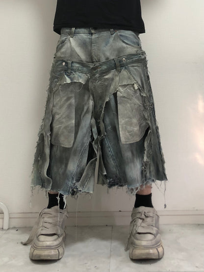 docking open denim pants