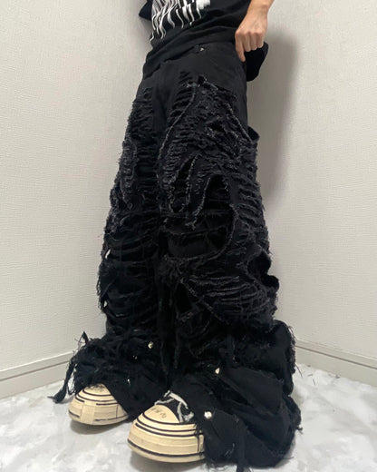 (受注)all damage devil black denim pants