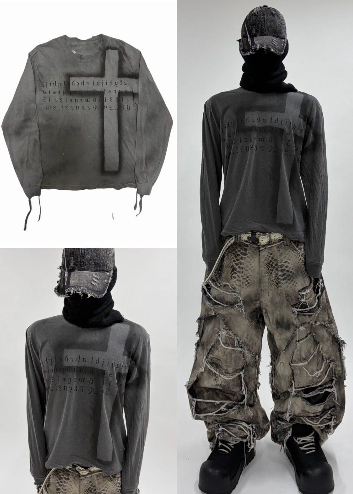 ERODED CROSSED L/S