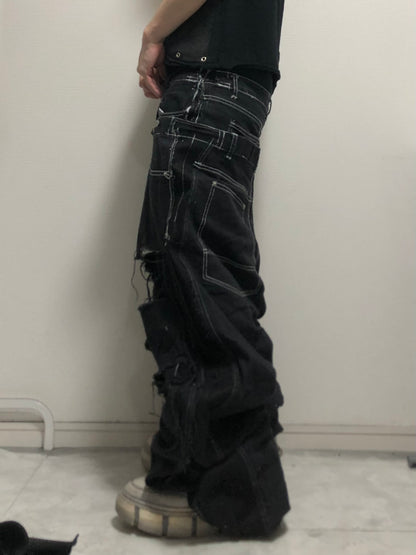 FRACTURED LAYER  PAINTER DENIM
