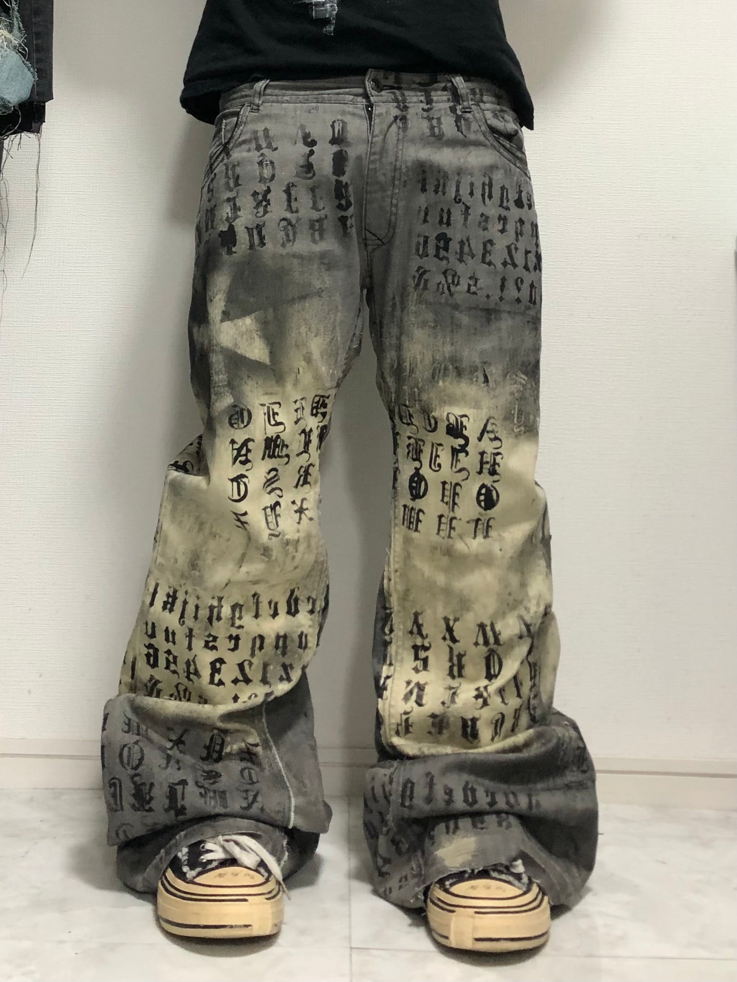 punk error denim pants