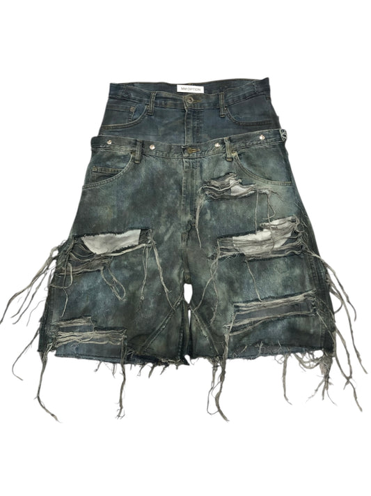 docking half damage denim pants