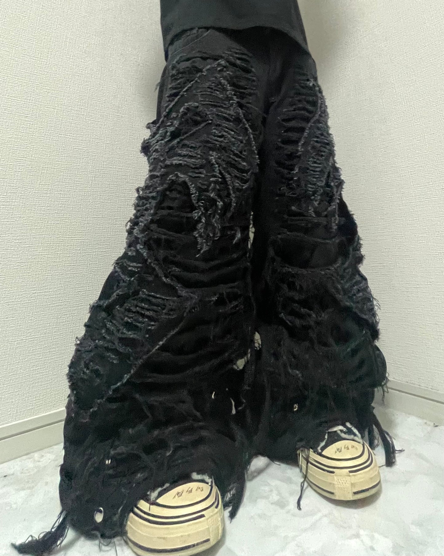 (受注)all damage devil black denim pants