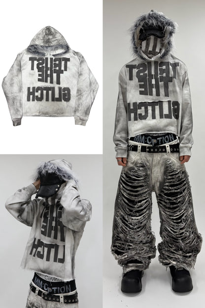 GLITCH TRUST FUR HOODIE