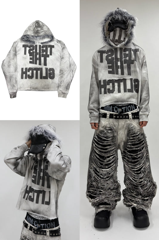 GLITCH TRUST FUR HOODIE