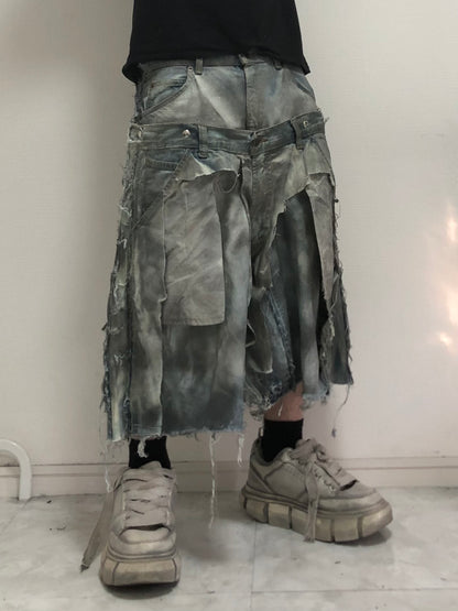 docking open denim pants