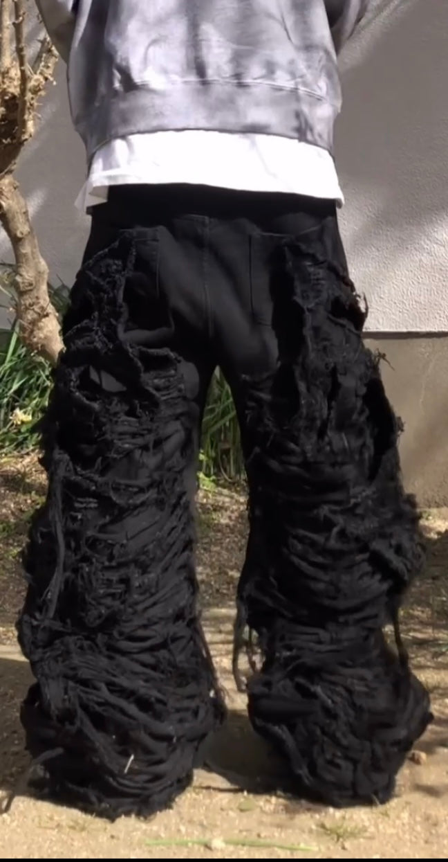 (受注)all damage devil black denim pants